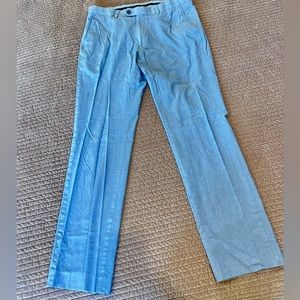 Mens size 33 linen/cotton blue straight leg slacks.